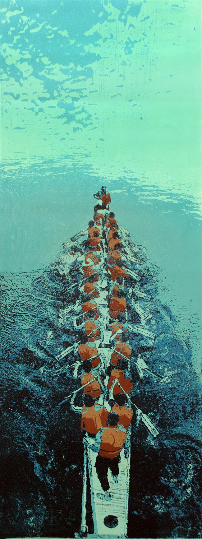 徐劉基  《力爭上游》  版畫  2022年.jpg